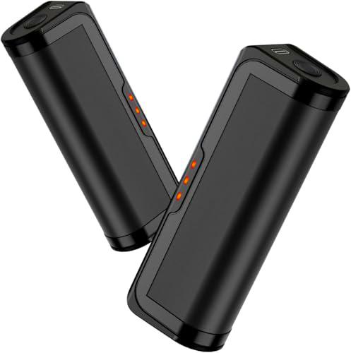 Jonwall Calentador de Manos Recargable 2 Piezas, Calienta Manos Reutilizable Portátil USB Calentador de Bolsillo con 3 Niveles de Calor para Camping Golf