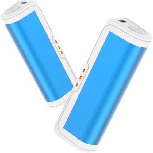 Jonwall Calentador de Manos Recargable 2 Piezas, Calienta Manos Reutilizable Portátil USB Calentador de Bolsillo con 3 Niveles de Calor para Camping Golf