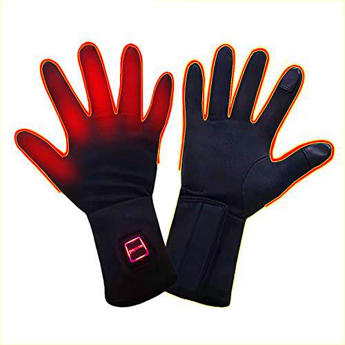 LPCRILLY Guantes calefactables eléctricos Recargables Calentador de Manos Guantes Ultra cálidos para Las Manos en o en Bicicleta para la Pesca de esquí tocables en la Pantalla Le Noir