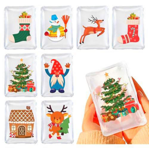 Calentador de Manos Reutilizable, 8 Piezas Calentadores de Manos de Navidad