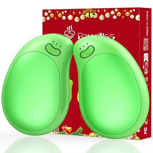 FANDLISS Calentador de Manos Recargable,8000mAh Mango Calentador Reutilizable 2en1 Diseño Magnético,3 Niveles de Calor Calentador de Mano Portátil para Deportes al Aire Libre,Camping,Senderismo-Verde