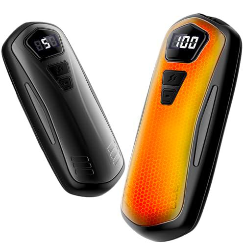 Calentador de Manos Recargable 2 Piezas,Calienta Manos Electrico 6000mAh,5 Niveles de Calentamiento,Pantalla LED,Calentador Portatil Electrico,para Raynauds