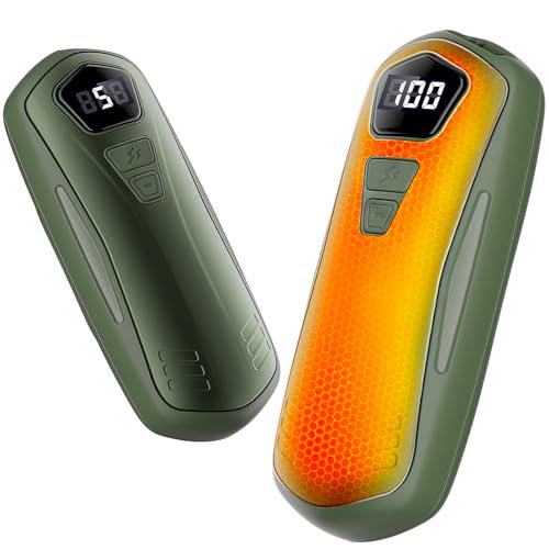 Calentador de Manos Recargable 2 Piezas,Calienta Manos Electrico 6000mAh,5 Niveles de Calentamiento,Pantalla LED,Calentador Portatil Electrico,para Raynauds