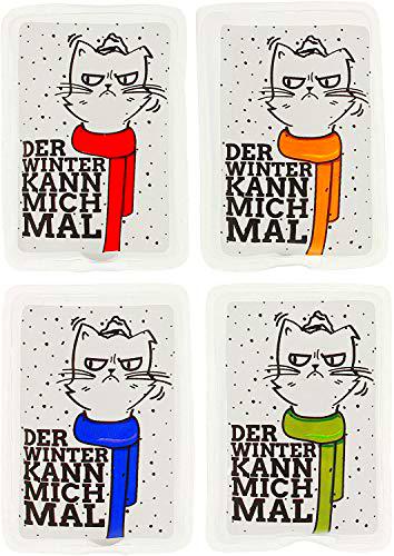 MIK Funshopping Calentadores de manos (juego de 4 gatos con bufandas coloridas)