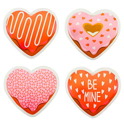 MIJOMA Calentadores de manos para manos y dedos, contra las manos frías en invierno (juego de 4 corazones con forma de donuts)