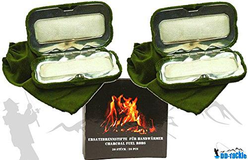 DD-Tackle Pack ahorro 2 calentadores de manos + 20 lápices de quemar Horno de bolsillo