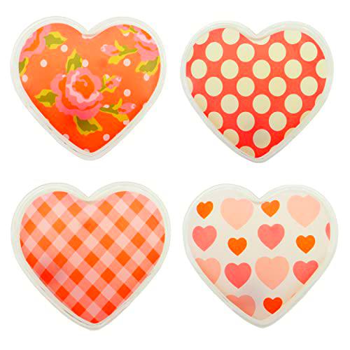 MIJOMA Calentadores de manos para manos y dedos, contra las manos frías en invierno (juego de 4 corazones nostálgicos)