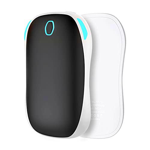 Calentador de manos recargable 10000mAh Calentador de mano eléctrico portátil Banco de energía que dura 15 horas USB Funciona con pilas para Raynauds (blanco)