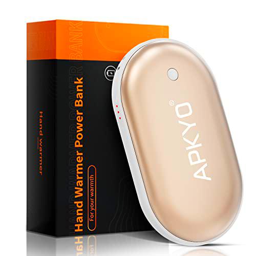 Apkyo Calentadores de manos, portátil recargable calentador de manos/banco de energía