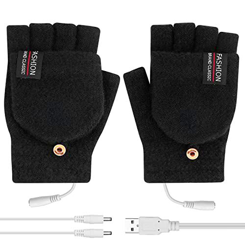 Flintronic Guantes Calefactables USB, Guantes Térmicos USB Unisex de Invierno
