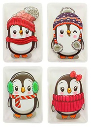 - Set de 4 calentadores de manos, diseño de pingüinos coloridos