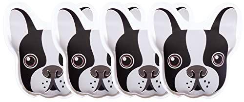 Brandsseller Juego de 4 calentadores de bolsillo Bulldog Calentadores de manos Calentadores de bolsillo Almohada térmica reutilizable