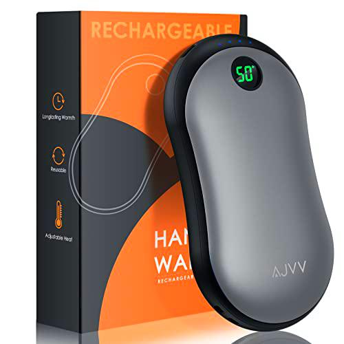 Calentadores de Manos Recargable, 10000 mAh Eléctrico Calentador de Bolsillo Hand Warmer 15 Horas de Larga Duración Terapia de Calor Ideal para Deportes al Aire Libre para Mujeres, Hombre