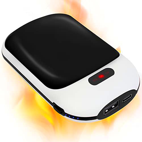 Calentador de Manos portátil, 10000mAh USB Recargables Calentadores de Mano de Bolsillo eléctrico Cargador de Banco de energía Doble Cara 3s Calentamiento rápido(Negro)