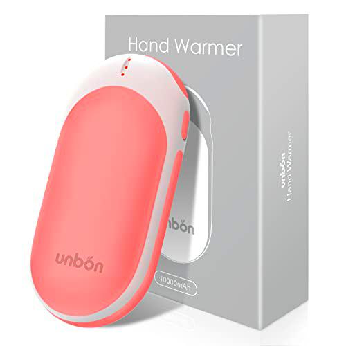 Calentador de Manos Recargable, UNBON Calentador de Manos Eléctrico con 3 Niveles de Calor PowerBank Calentador Manos USB 10000mAh Calienta Manos de Bolsillo Reutilizable Portátil para Mujeres Hombres