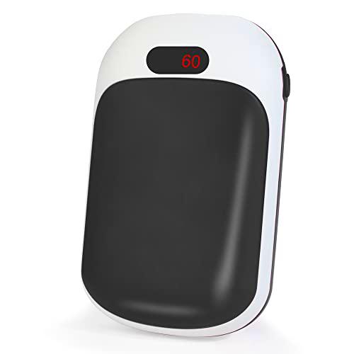 Calentador de Manos Portátil USB Powerbank, Calentador de Bolsillo de Doble Cara de 10000mAh 3 Niveles de Calor hasta 131℉