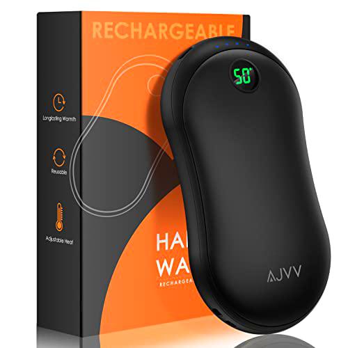 Calentadores de Manos Recargable, 10000 mAh Eléctrico Calentador de Bolsillo Hand Warmer 15 Horas de Larga Duración Terapia de Calor Ideal para Deportes al Aire Libre para Mujeres, Hombre